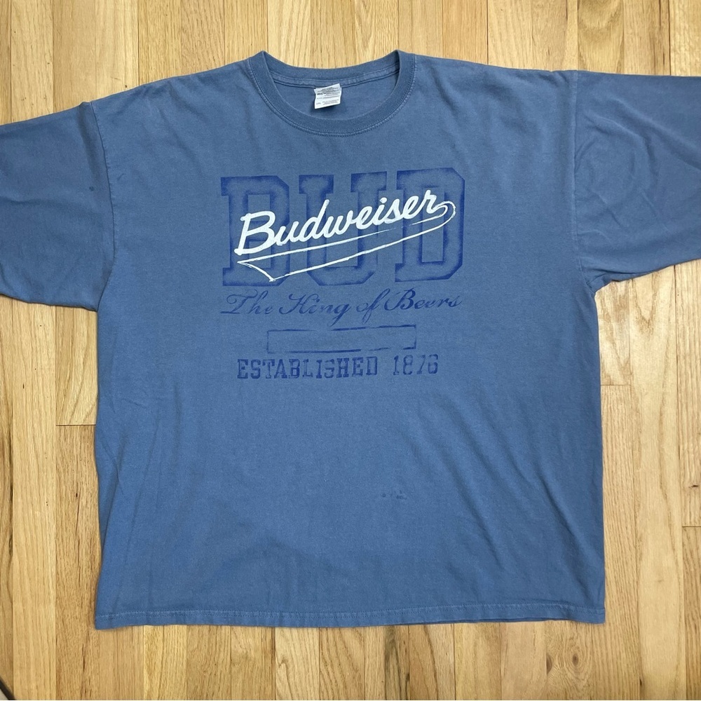 VTG Budweiser Tee T-Shirt 2XL Dad Breweriana 90s Y2K Casual Baggy Novelty